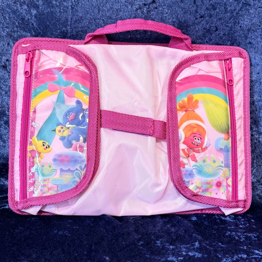Trolls Cupcakes and Rainbows Art Case Travel Organizer Pink Blue‎ Kids 10" x 14"